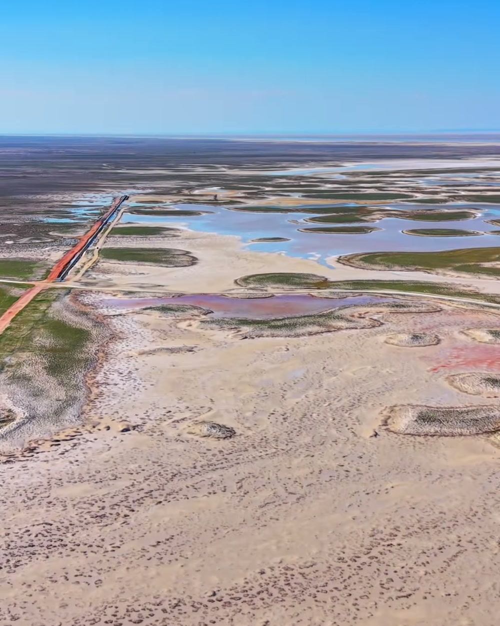 The flamingo observation point on the salt flats